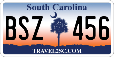 SC license plate BSZ456