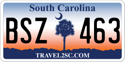 SC license plate BSZ463