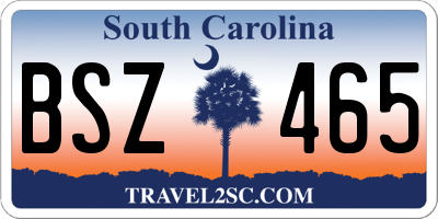 SC license plate BSZ465