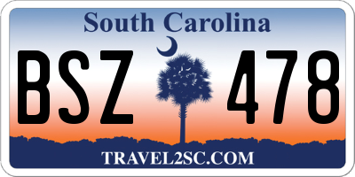 SC license plate BSZ478