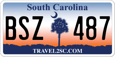 SC license plate BSZ487