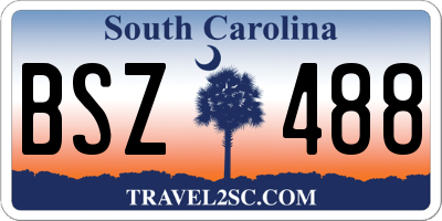 SC license plate BSZ488