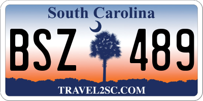 SC license plate BSZ489