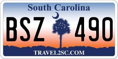 SC license plate BSZ490