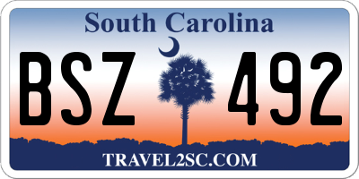 SC license plate BSZ492