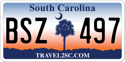 SC license plate BSZ497