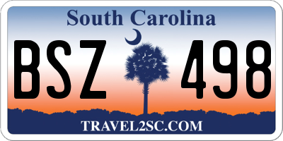 SC license plate BSZ498