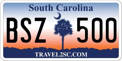 SC license plate BSZ500