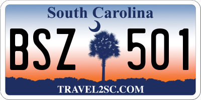 SC license plate BSZ501