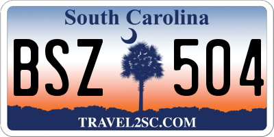 SC license plate BSZ504