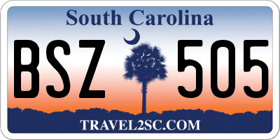 SC license plate BSZ505