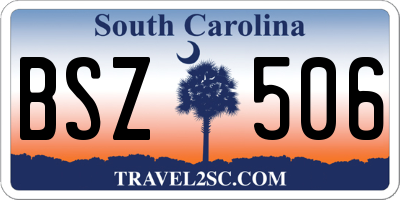 SC license plate BSZ506