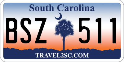 SC license plate BSZ511