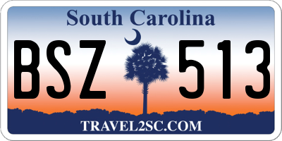 SC license plate BSZ513