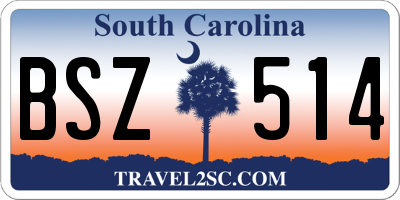 SC license plate BSZ514