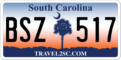 SC license plate BSZ517