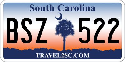 SC license plate BSZ522
