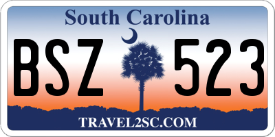 SC license plate BSZ523