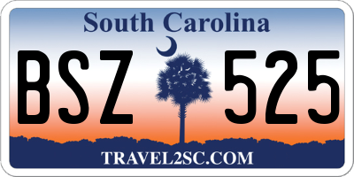 SC license plate BSZ525