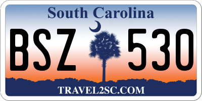 SC license plate BSZ530