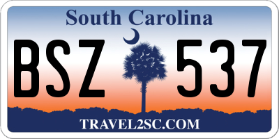 SC license plate BSZ537