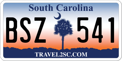 SC license plate BSZ541