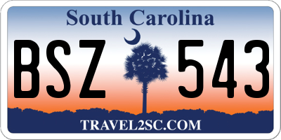 SC license plate BSZ543