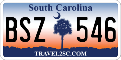SC license plate BSZ546