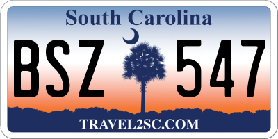SC license plate BSZ547