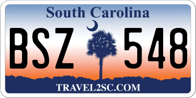 SC license plate BSZ548