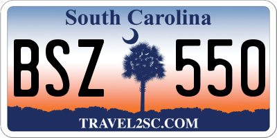 SC license plate BSZ550