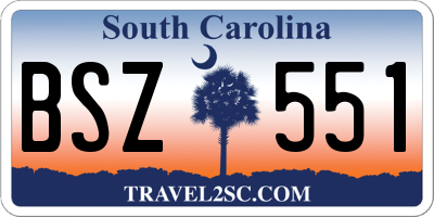 SC license plate BSZ551