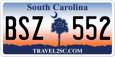 SC license plate BSZ552