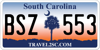 SC license plate BSZ553
