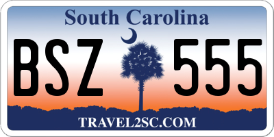 SC license plate BSZ555