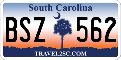 SC license plate BSZ562
