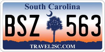 SC license plate BSZ563