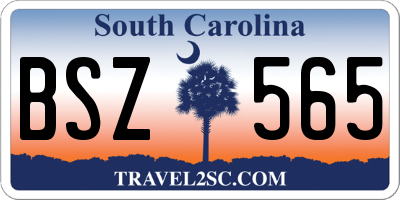 SC license plate BSZ565