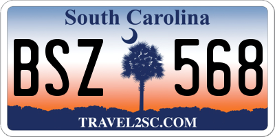 SC license plate BSZ568