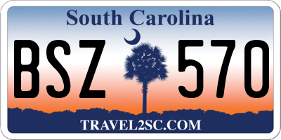 SC license plate BSZ570