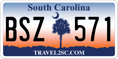 SC license plate BSZ571