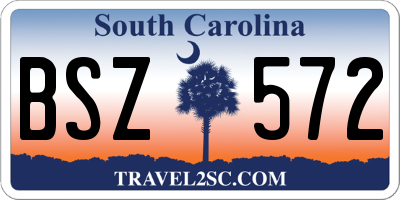 SC license plate BSZ572
