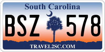 SC license plate BSZ578