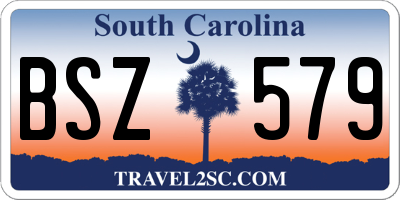 SC license plate BSZ579