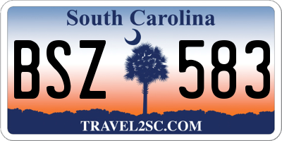 SC license plate BSZ583