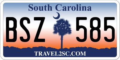 SC license plate BSZ585
