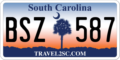 SC license plate BSZ587
