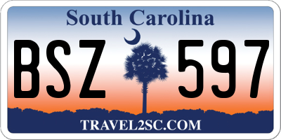 SC license plate BSZ597