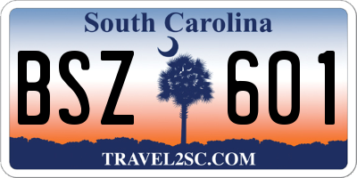 SC license plate BSZ601