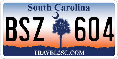 SC license plate BSZ604